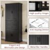 Storage Cabinet With Multi Functional Storage Space, 2 Drawers, Adjustable Shelf - Black - Image 8