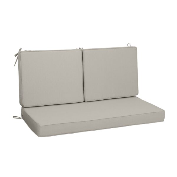 Outdoor Loveseat Cushion Set, Waterproof & 3 Year Fade Resistant Patio Furniture Cushions With Removable Cover, Ties And Hidden Zipper (Set of 3) - Beige