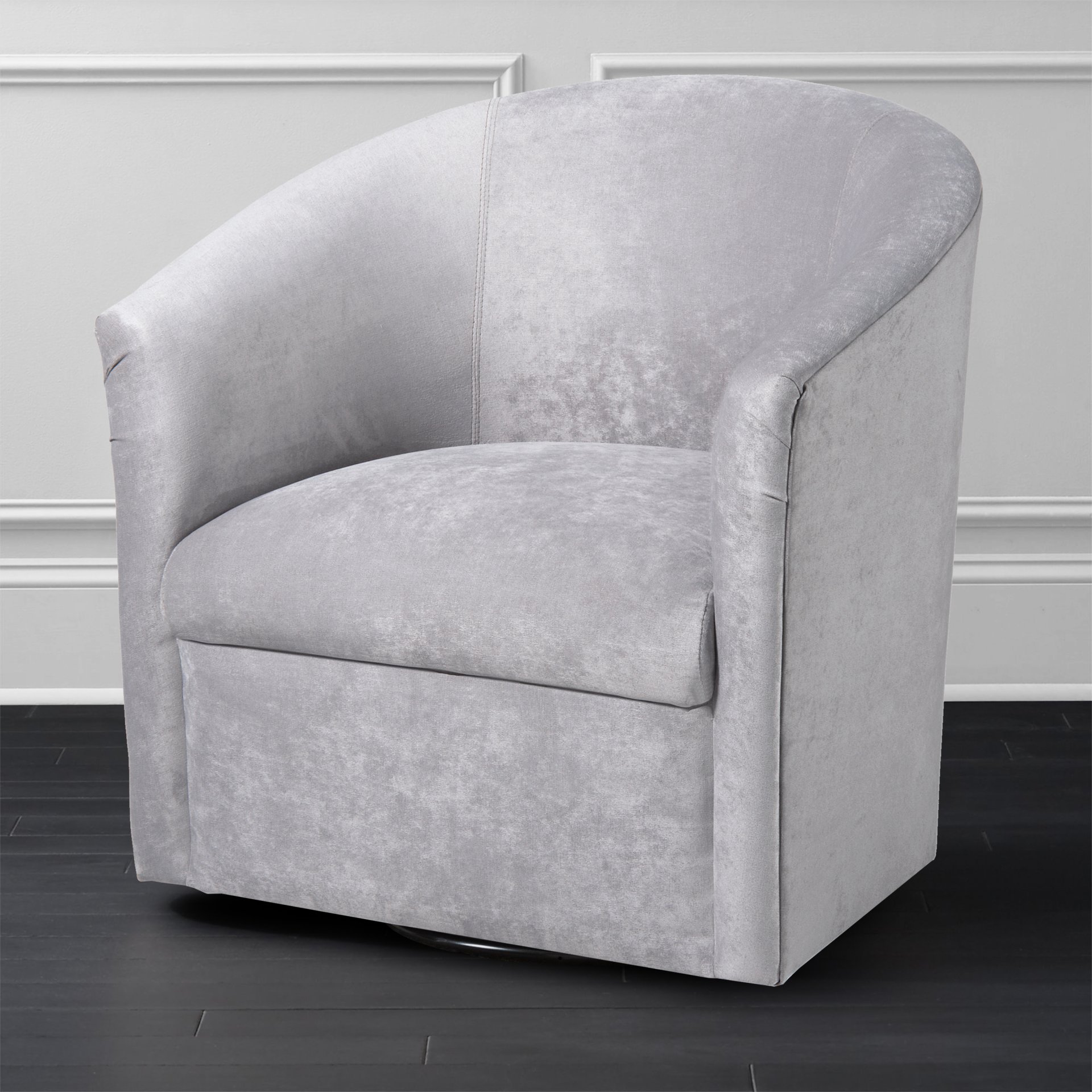 Eden - Swivel Chair With Microfiber Upholstery And Hardwood Frame - Silver - Image 5