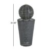 31.5" Tall Striped Column Fountain With LED Light Design For Outdoor Spaces - Gray - Image 3
