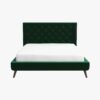 Dillon - Velvet Platform Bed Queen Size - Green - Image 2