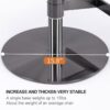Black Titanium Stainless Steel Bar Stool, Grade Modern Leather Bar Chair With Backrest, Swivel Adjustable Height For Kitchen Counter And Dining Room - Orange - Image 4