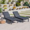 Navan - Modern Chaise Lounge Set With Water Resistant Cushions - Dark Gray - Image 2