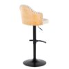 Ahoy - Contemporary Adjustable Barstool With Swivel With Rounded T Footrest (Set of 2) - Black / Natural / Cream - Image 4