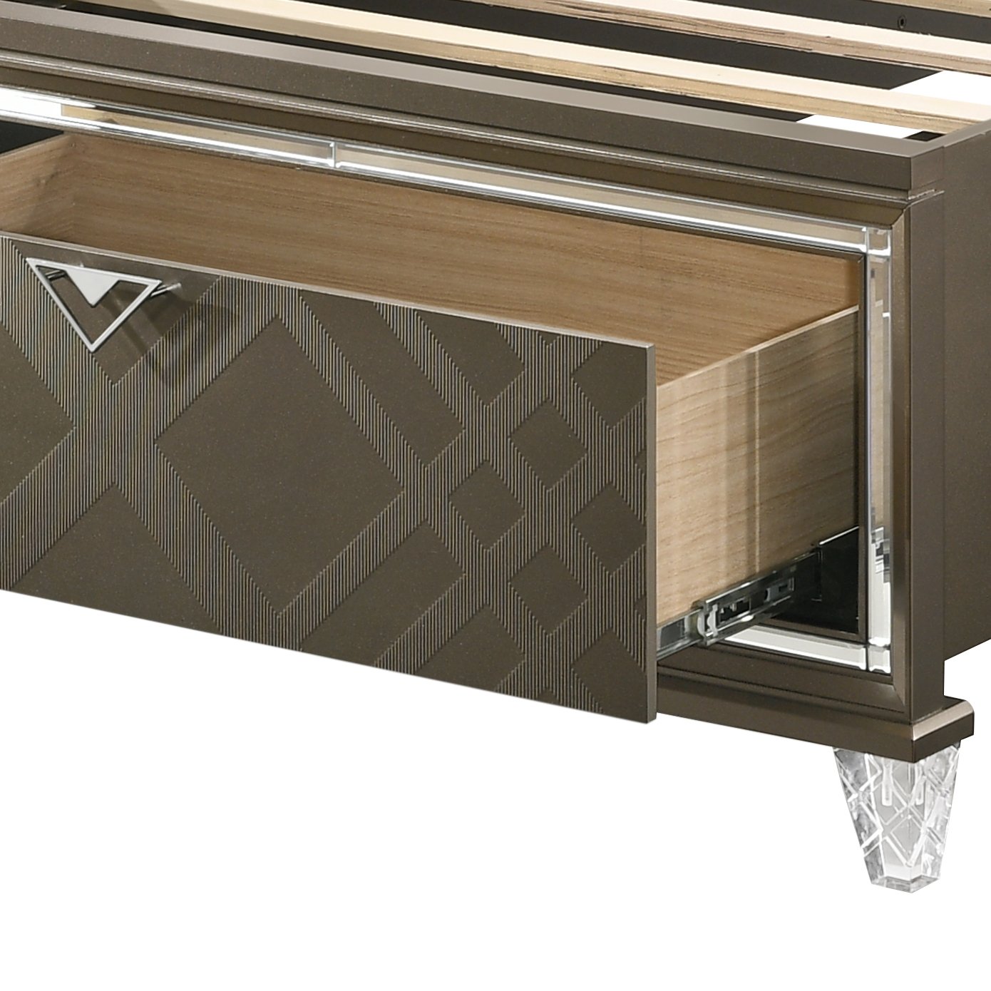 Skylar - Full Bed With LED & Storage - Dark Champagne - Image 5