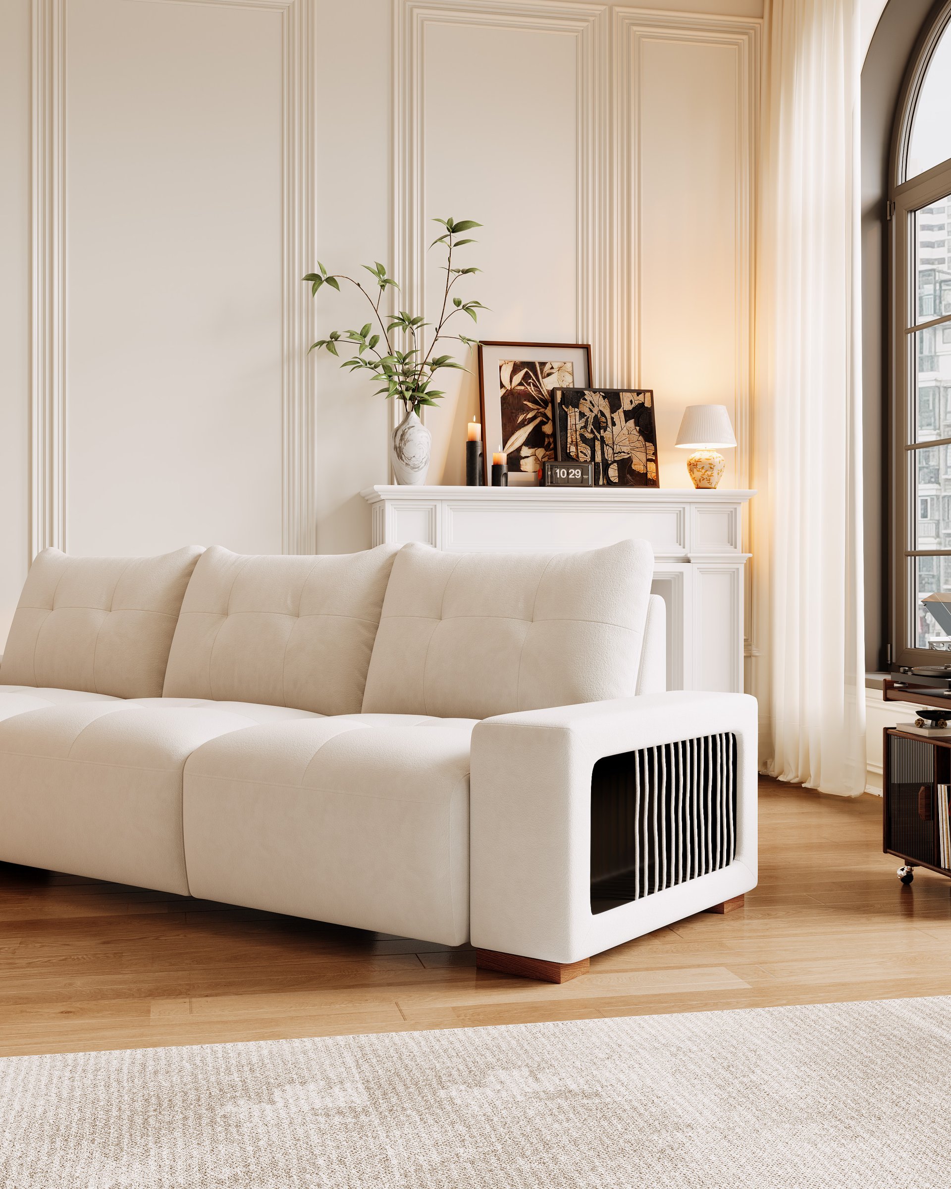 3 Seater Sofa Couch For Living Room, Modern Couches For Small Space, Cat Nest Sofa, For Cat Friendly, Comfy Couch With Waterproof And Cat Scratch Resistant Fabric - Image 11