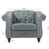 1 Seater Sofa For Living Room - Gray - Image 3