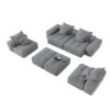 Modern Oversized Modular Sectional Sofa, Sparkling Chenille Fabric Soft Cushion Sofa With 8 Pillows, 8 Pieces Diy Combination Tufted Sofa, No Assembly Required - Gray - Image 21