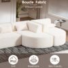 Upholstered Sofa Free Combined Sofa Couch With 2 Chaise Lounge And 5 Back Pillows For Living Room - Beige - Image 8