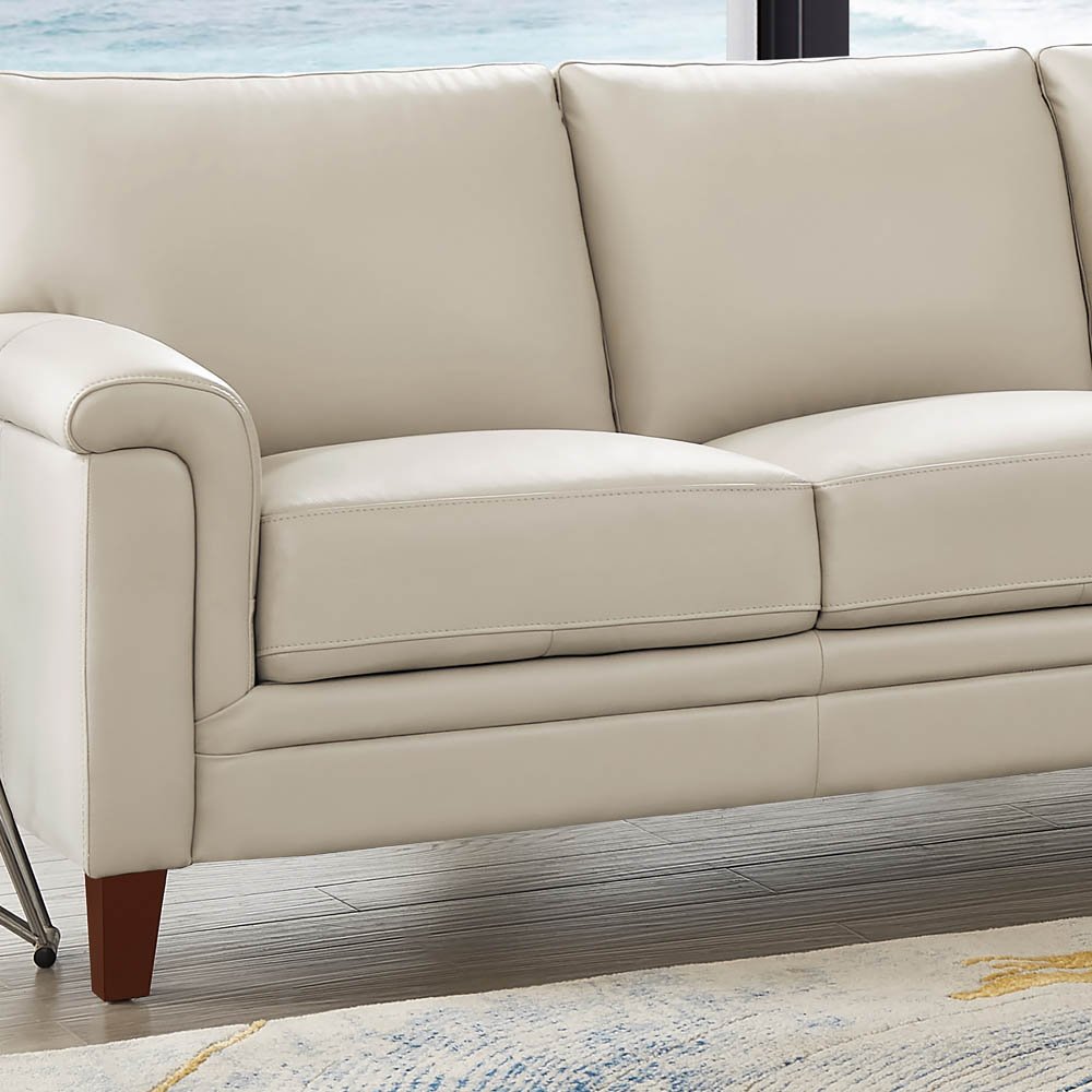 Westcott - Leather Loveseat - Beige - Image 5