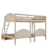 Full Over Twin & Twin Triple Bunk Bed With Drawers And Guardrails - Beige - Image 26