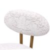 Modern S Shaped Bar Stools (Set of 2) With Backrest Floral Print Upholstered Dining Chairs Counter Height For Kitchen Island - Gold & White Print - Image 14