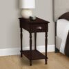 Accent Side Table, 2 Tier, Storage Drawer, Traditional - Cherry - Image 2