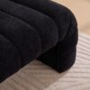 Modern Upholstered Armless Bed Bench With Channel Tufted Design Chenille - Black - Image 8