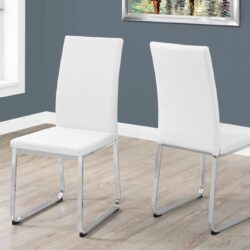Dining Chair Side, Upholstered For Dining Room, Contemporary & Modern (Set of 2) - White
