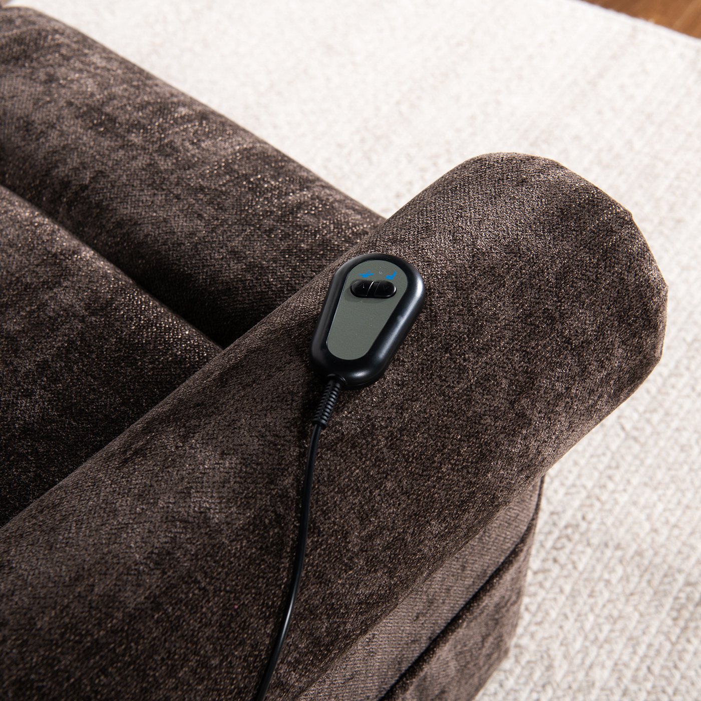 Irwin - Power Lift Recliner Chair - Chocolate Brown - Image 7