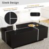Extendable Coffee Table, Coffee Table With 2 Hidden Storage Space And 2 Drawers For Living Room - Black - Image 8