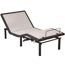 Ergonomic Twin Long Size Adjustable Bed With Zero Gravity Base - Gray