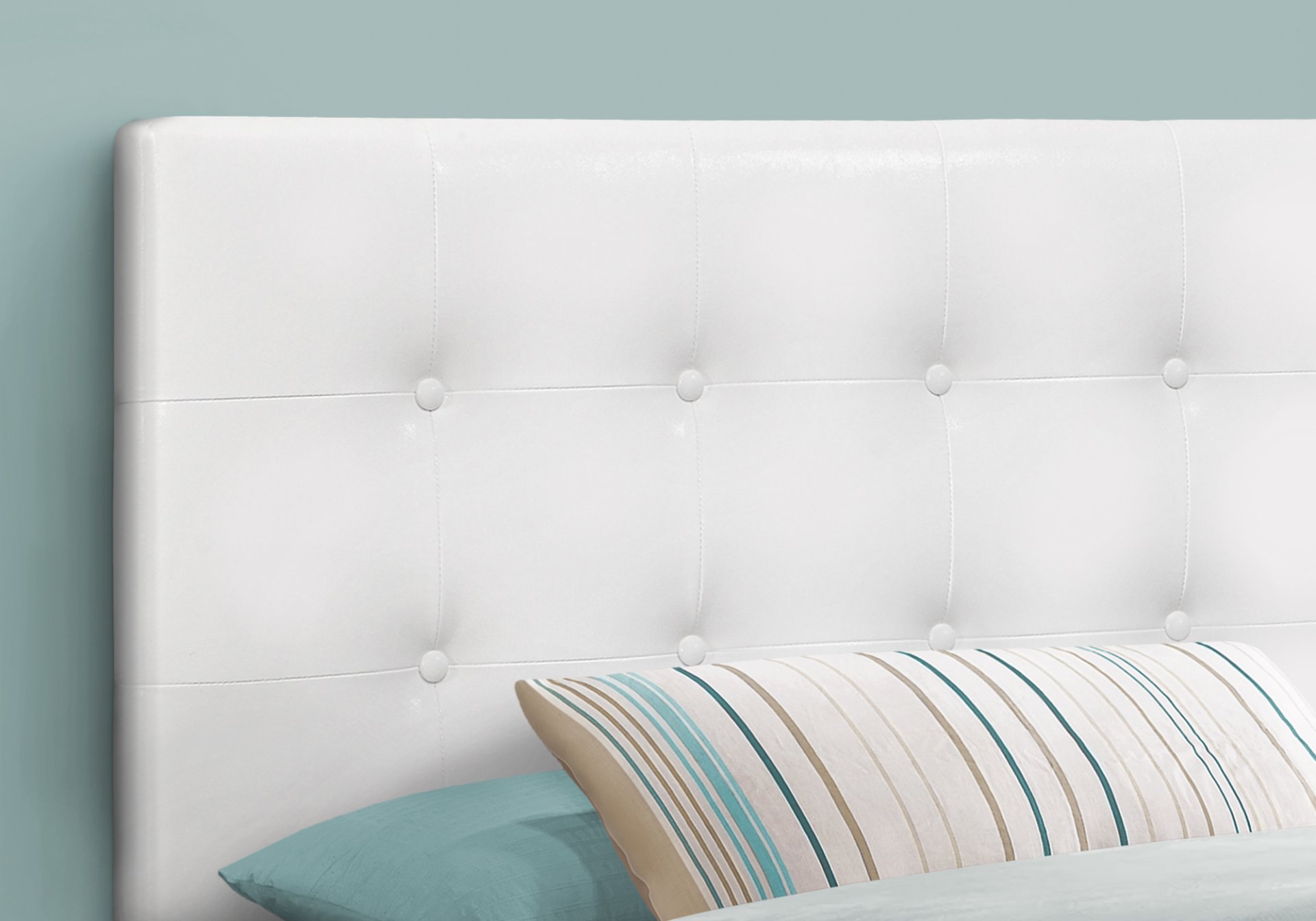 Twin Size, Bed Headboard Only, Upholstered, Transitional - White - Image 4