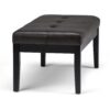 Lacey - Tufted Ottoman Bench - Distressed Black - Image 2