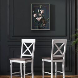 Mountina - 24" Tall Bar Stools (Set of 2) - Brown / White