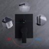 Modern Black Shower Faucet Set Rainfall System With 10" Shower Head And Handheld Combo Stainless Steel - Matte Black - Image 8