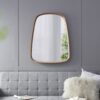 Irrgeular Mirror With Wood Frame, Wall Mirror For Living Room Bathroom Entryway - Brown - Image 5