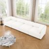 Modular Sectional Sofa With Storage And Cylindrical Support Chenille 4 Seat L Shaped Design - White - Image 8
