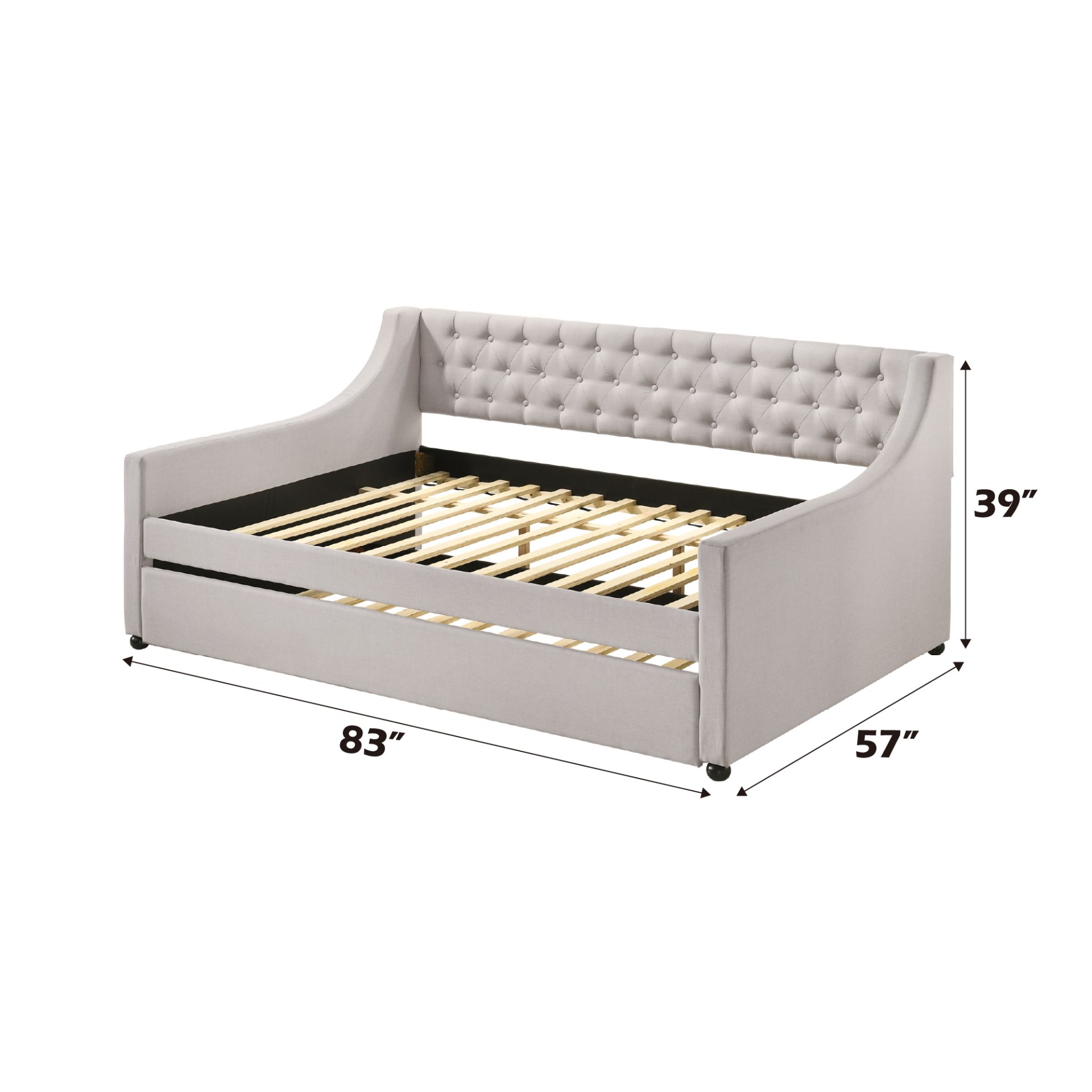 Lianna - Full Daybed Twin & Trundle - Fog - Image 2