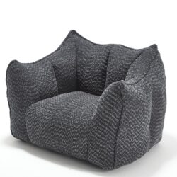 Comfortable Chenille Sofa Chairs With Highly Resilient Foam For Living Rooms And Bedrooms Square Lazy Sofas - Black
