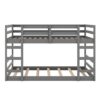 Full Over Full Classic Bunk Bed & Ladder - Gray - Image 11