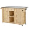 Outdoor Kitchen Island Fir Wood Kitchen Island With Stainless Steel Top, Ample Storage Space, Towel And Spice Racks And A Bottle Opener For Outdoor - Natural - Image 23