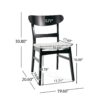 Dining Chair (Set of 2), Mid Century Dining Chairs With Cushioned Seats And Wood Frame - Light Beige / Black - Image 3