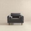 Amber - Velvet Lounge Chair - Brown / Gray - Image 6