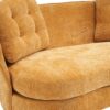 Polyester Fiber Loveseat Sofa Upholstered Couch With Golden Metal Legs Club 2 Seat Sofa For Living Reading Room Bedroom Apartment Small Space Dorm - Yellow - Image 9