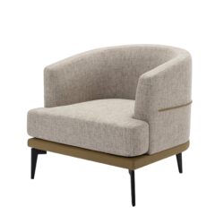 Modern Two-Tone Barrel Chair, Upholstered Round Armchair For Living Room Bedroom Reading Room - Mustard Green