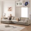 Oversized Sectional L Shaped Cloud Couch With USB Charging Port Cup Holder Deep And Wide Seat Sofa With Chaise Comfy - Khaki - Image 17