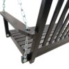 Front Porch Swing With Armrests For Outdoor Patio, Garden Yard, Backyard Or Sunroom - Black - Image 5