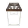 Intrinsic - Outdoor Dining Bench With Iron Legs And Slat Top - Dark Brown / White - Image 5