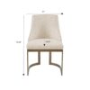 Contemporary Modern Accent Dining Chairs With Antique Gold Metal Frame (Set of 2) - Cream - Image 3