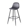 Bar Stools (Set of 2) Velvet Barstool Modern Counter Bar Height Chair With Back, Sturdy Metal Legs & Footrests, Island Stool For Kitchen Bar - Dark Gray - Image 9