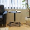 Movable Adjustable Coffee Table 360 Swivel Counter Bar Height Aluminum Star Base Movable For End Table Dining Room Home Kitchen Table - Black - Image 6