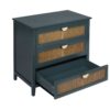 3 Drawer Cabinet - Natural Rattan, Suitable For Bedroom - Green - Image 15