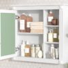Bathroom Medicine Cabinet With Mirror, Wall Mounted Mirror Cabinet With Storage Organizer, Over The Toilet Storage White Storage Cabinet For Bathroom - White - Image 19