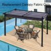 Replacement Canopy Top Fabric For 10X10 Ft Outdoor Patio Retractable Pergola Sunshelter Pergola Canopy - Gray - Image 9