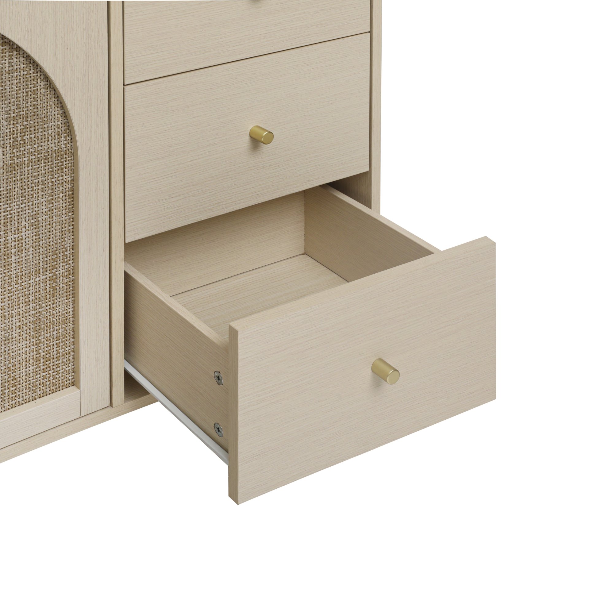 2 Door 3 Drawer Cabinet, Suitable For Bedroom - Natural - Image 14