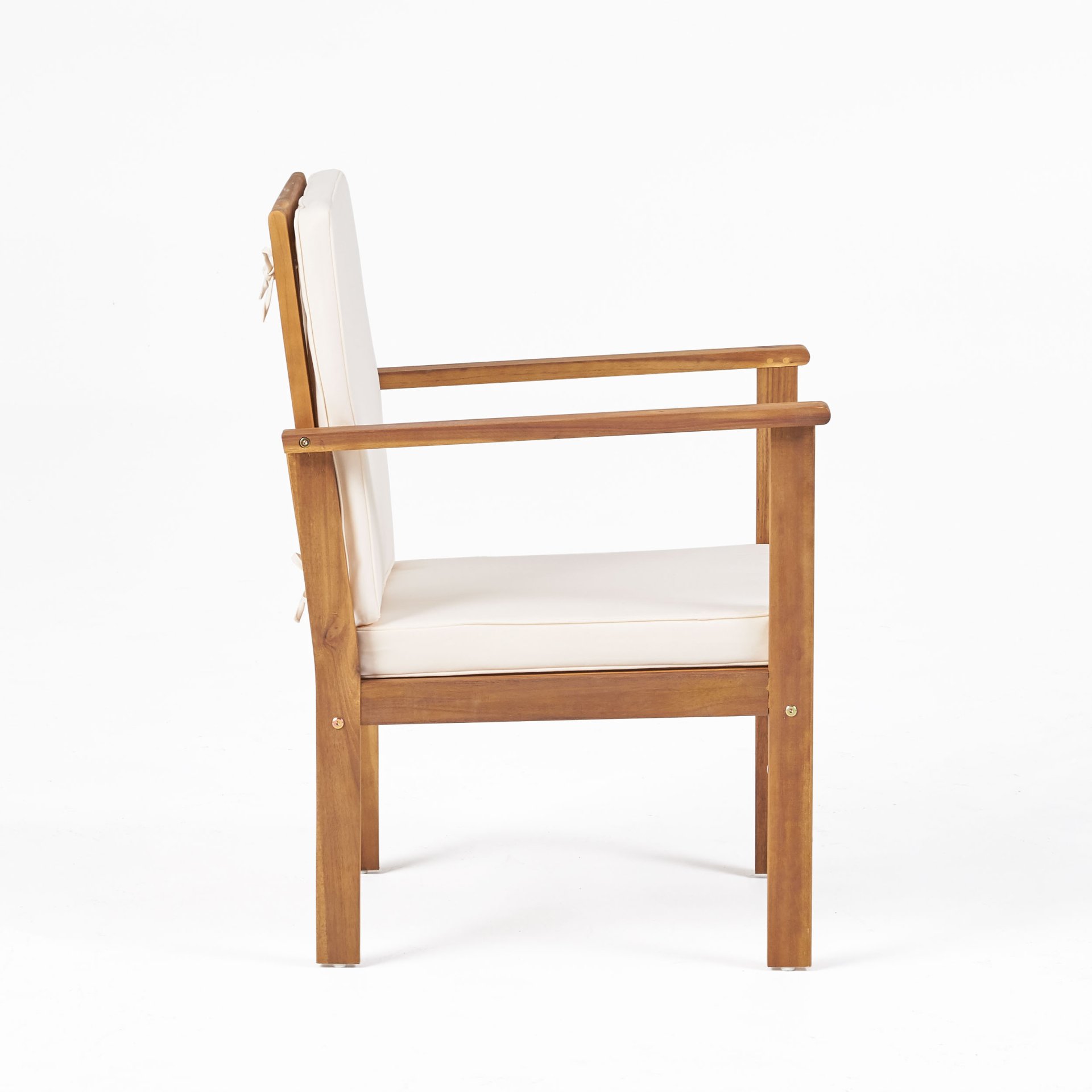 3 Piece Patio Set With Slatted Design, 2 Club Chairs And Coffee Table - Brown - Image 8