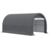 Outsunny - 10' x 16' Carport, Heavy Duty Portable Garage Storage Tent With Large Zippered Door, Anti-Uv Pe Canopy Cover For Car, Truck, Boat, Motorcycle, Bike, Garden Tools, Outdoor Work - Gray - Image 7