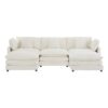 Modern Sofa Modular Sofa Couch, Upholstered Corduroy L - Shape Sectional Sofa With Side Storage Pockets For Living Room - Beige - Image 20
