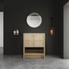 Modern 30'' Freestanding Bathroom Vanity With 2 Soft Closing Doors, (Excluding Sink) - Oak - Image 3